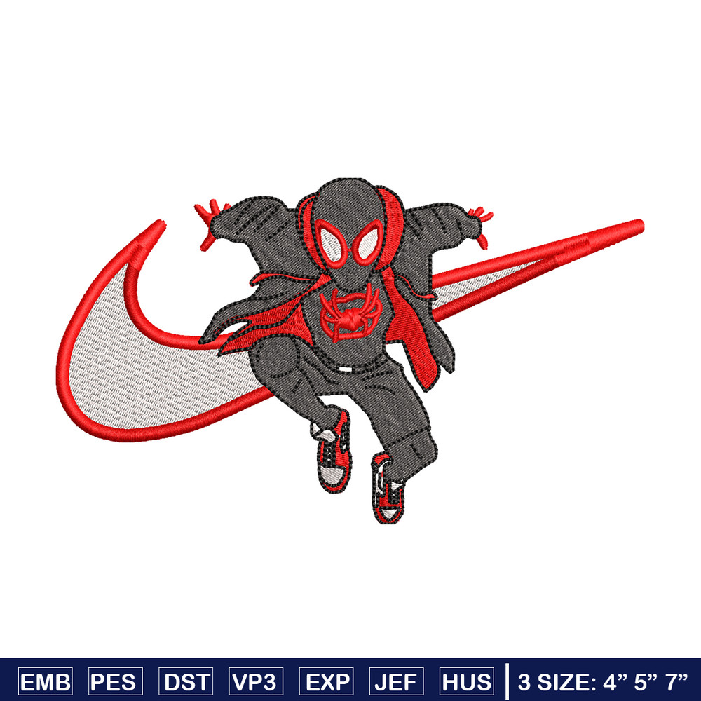 Nike Black Spiderman embroidery design, Black Spiderman embroidery, Nike design, movie design, Digital download.jpg