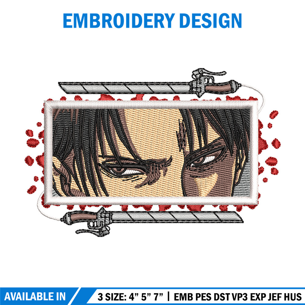 Levi sword embroidery design, Aot embroidery, Anime design, Embroidery shirt, Embroidery file, Digital download.jpg