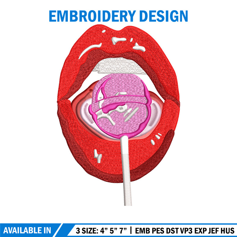Lips lollipop embroidery design, Lips embroidery, Embroidery file, Embroidery shirt, Emb design, Digital download.jpg