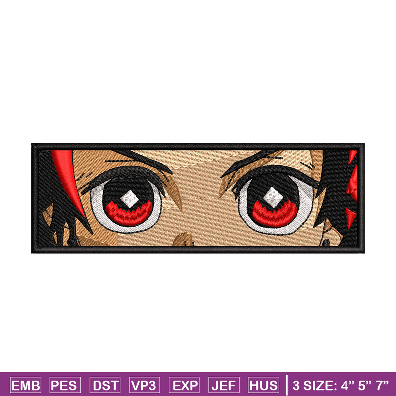 Tanjiro eyes embroidery design, Kimetsu no Yaiba embroidery, Nike design, anime design, anime shirt, Digital download.jpg