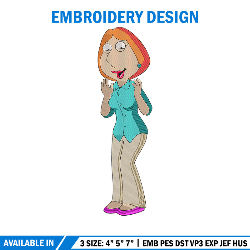 Lois Griffin embroidery design, Family guy embroidery, Embroidery file, Embroidery shirt, Emb design, Digital download.jpg