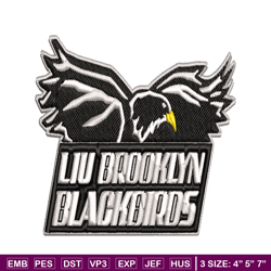 LIU Brooklyn Blackbirds embroidery design, LIU Brooklyn Blackbirds embroidery, logo Sport embroidery, NCAA embroidery.