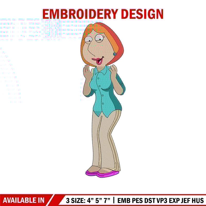 Lois Griffin embroidery design, Family guy embroidery, Embroidery file, Embroidery shirt, Emb design, Digital download.jpg