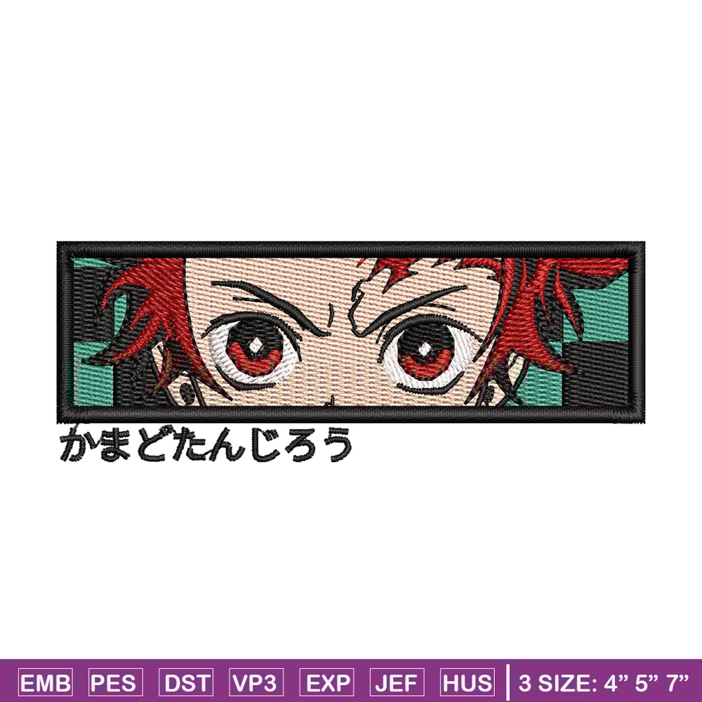 Tanjiro Rectangle embroidery design, Kimetsu no Yaiba embroidery, anime design, embroidery file, Digital download.jpg