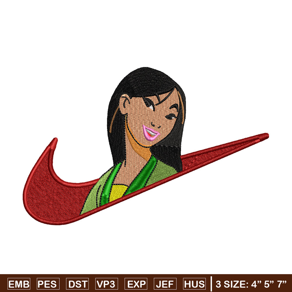Nike Mulan embroidery design, Nike Mulan embroidery, Nike design, cartoon design, cartoon shirt, Digital download.jpg