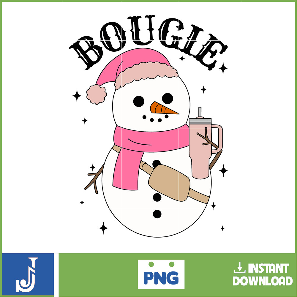 Boojee Snowman Bougie Snowman Stanley Tumbler Belt Bag Inspired PNG Sublimation Design Download DTF Print Sticker Tumbler Boojee Holiday.jpg