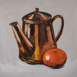 teapot with tangerine