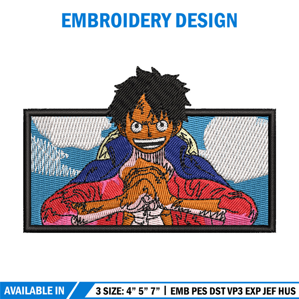 Luffy box embroidery design, One piece embroidery, Anime design, Embroidery shirt, Embroidery file, Digital download.jpg