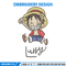 Luffy chibi embroidery design, One piece embroidery, Anime design, Embroidery file, Embroidery shirt, Digital download (3).jpg