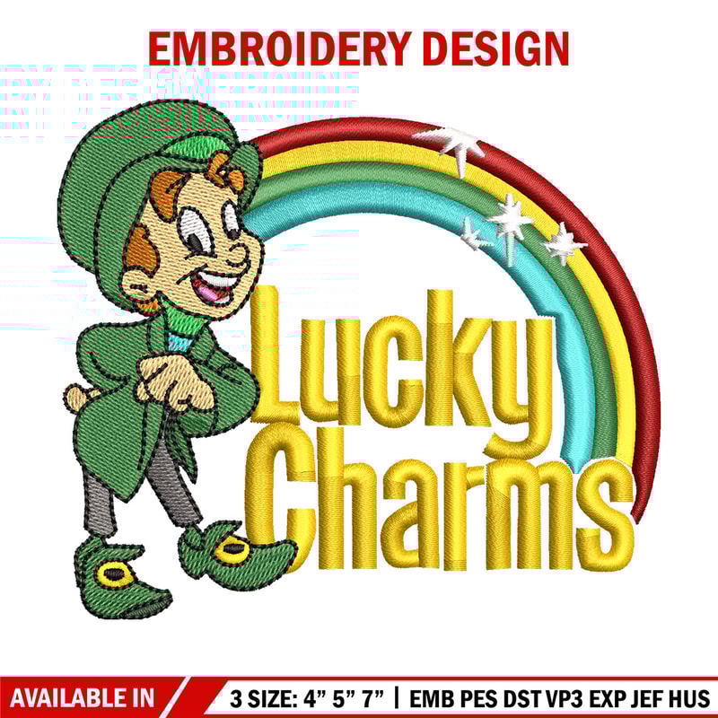 Lucky charms embroidery design, Lucky embroidery, Embroidery file, Embroidery shirt, Emb design,Digital download.jpg