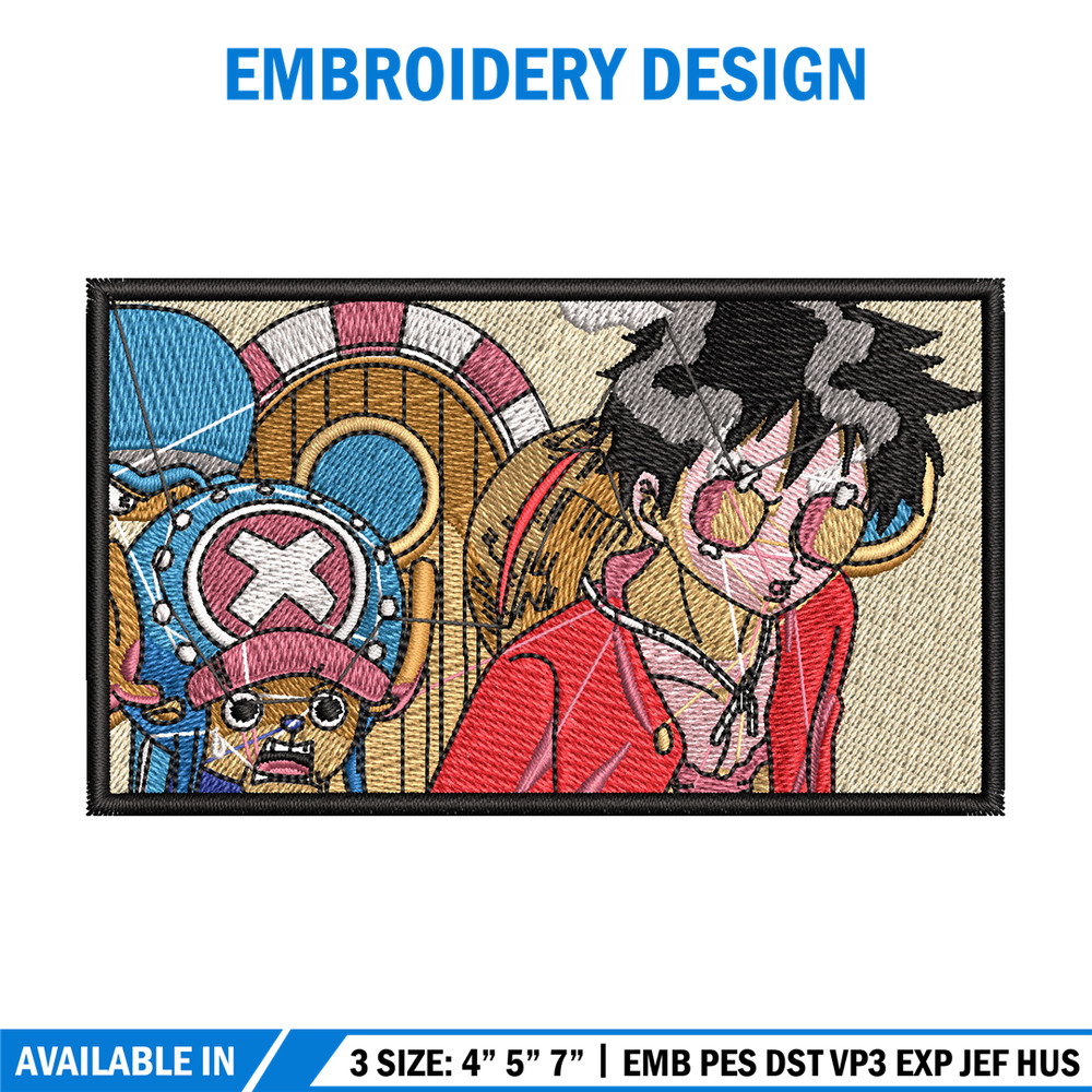 Luffy chopper embroidery design, One piece embroidery, Embroidery shirt, Embroidery file, Anime design, Digital download.jpg