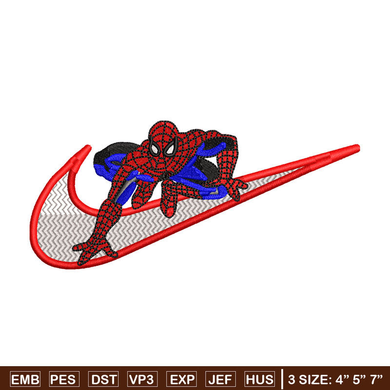 Nike Spiderman Logo embroidery design, Spiderman embroidery, Nike design, movie design, movie shirt, Digital download.jpg