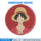 Luffy circle embroidery design, One piece embroidery, Anime design, Embroidery file, Embroidery shirt, Digital download.jpg