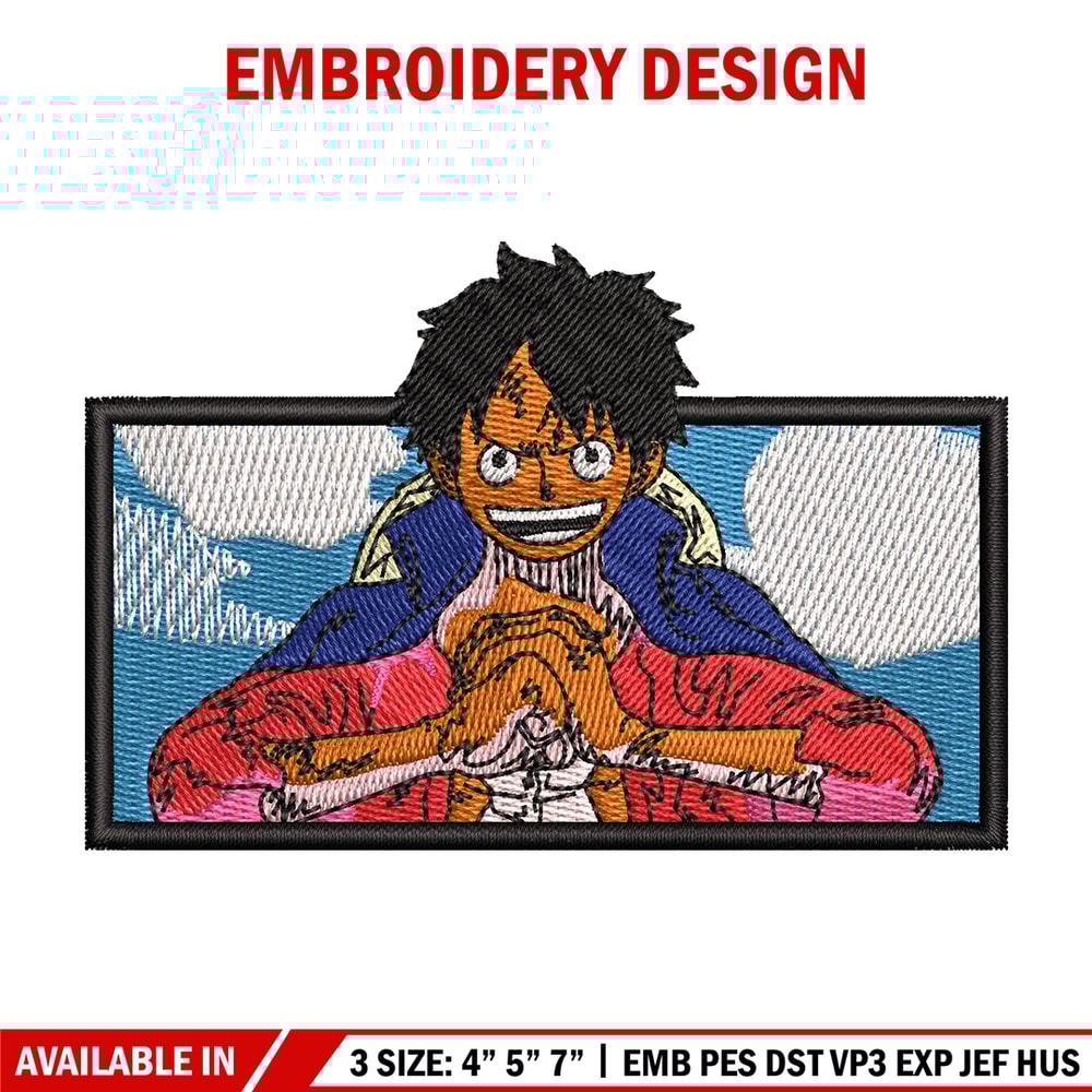 Luffy box embroidery design, One piece embroidery, Anime design, Embroidery shirt, Embroidery file, Digital download.jpg