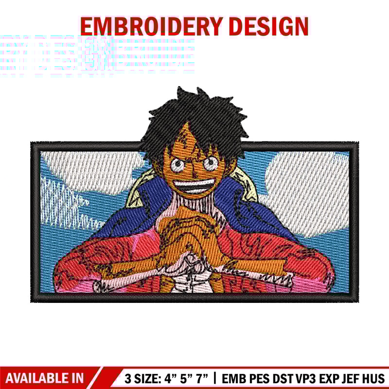Luffy box embroidery design, One piece embroidery, Anime design, Embroidery shirt, Embroidery file, Digital download.jpg
