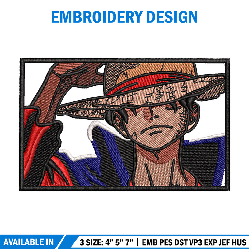 Luffy cool box embroidery design, One piece embroidery, Embroidery file, Embroidery shirt, Emb design, Digital download.jpg