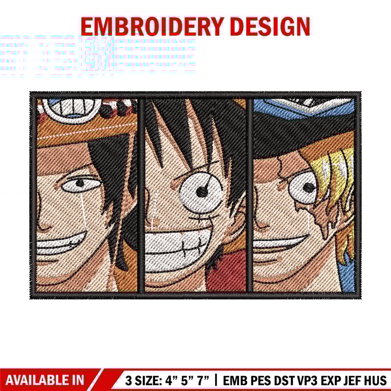 Luffy Brother embroidery design, One piece embroidery, Anime design, Embroidery file, Embroidery shirt, Digital download.zip.jpg