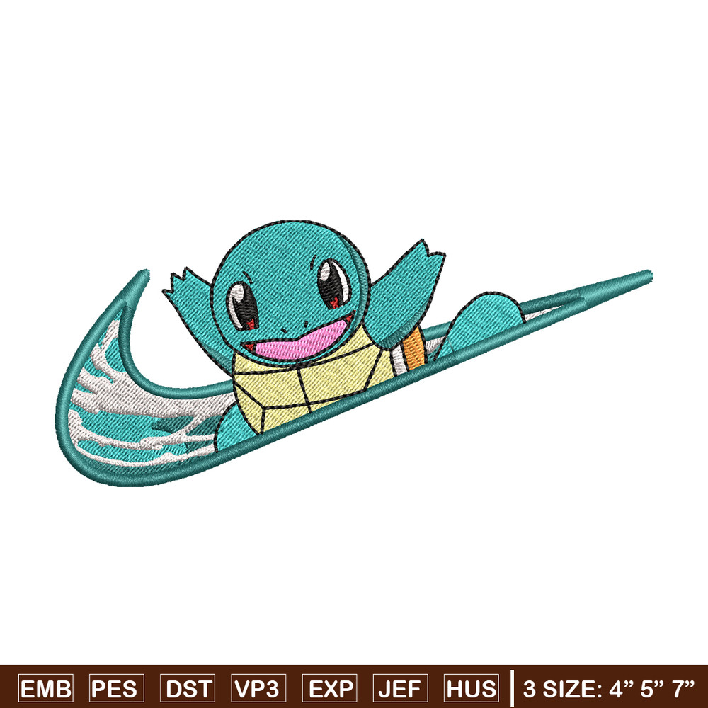 Nike Squirtle embroidery design, Pokemon embroidery, Nike design, anime design, anime shirt, Digital download.jpg
