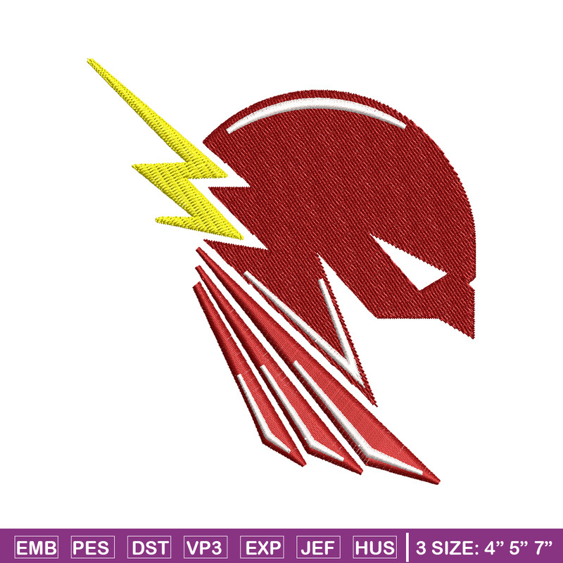 The flash head embroidery design, the flash embroidery, movie design, Embroidery file, movie shirt, Digital download..jpg
