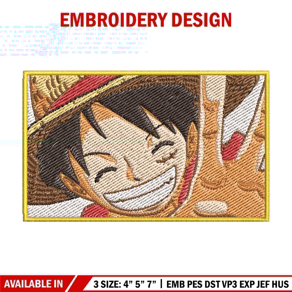 Luffy embroidery design, One piece embroidery, Anime design, Embroidery file, Embroidery shirt, Digital download (10).jpg