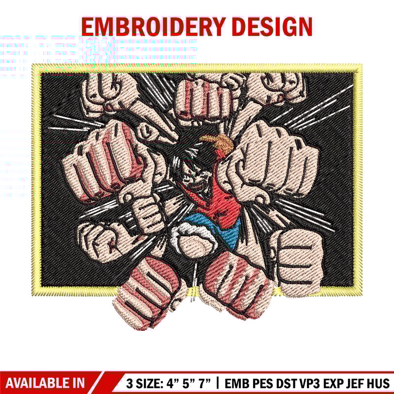 Luffy embroidery design, One piece embroidery, Anime design, Embroidery file, Embroidery shirt, Digital download (12).jpg