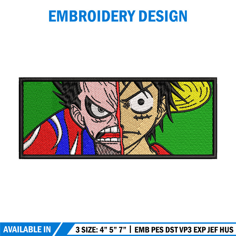 Luffy gear 4 embroidery design, One Piece embroidery, embroidery file, anime design, anime shirt, Digital download.jpg