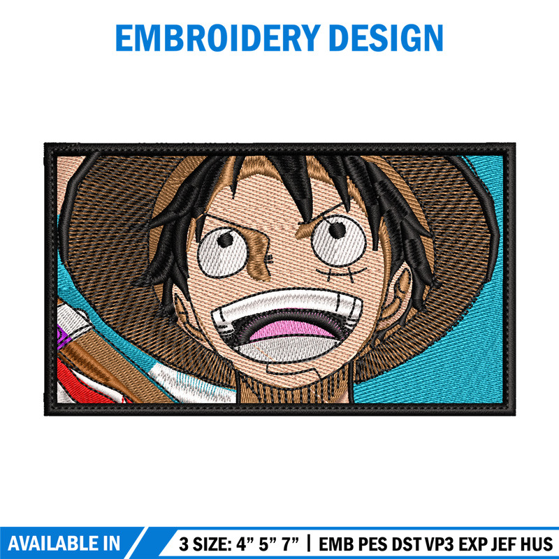 Luffy laugh embroidery design, One piece embroidery, Anime design, Embroidery shirt, Embroidery file, Digital download.jpg