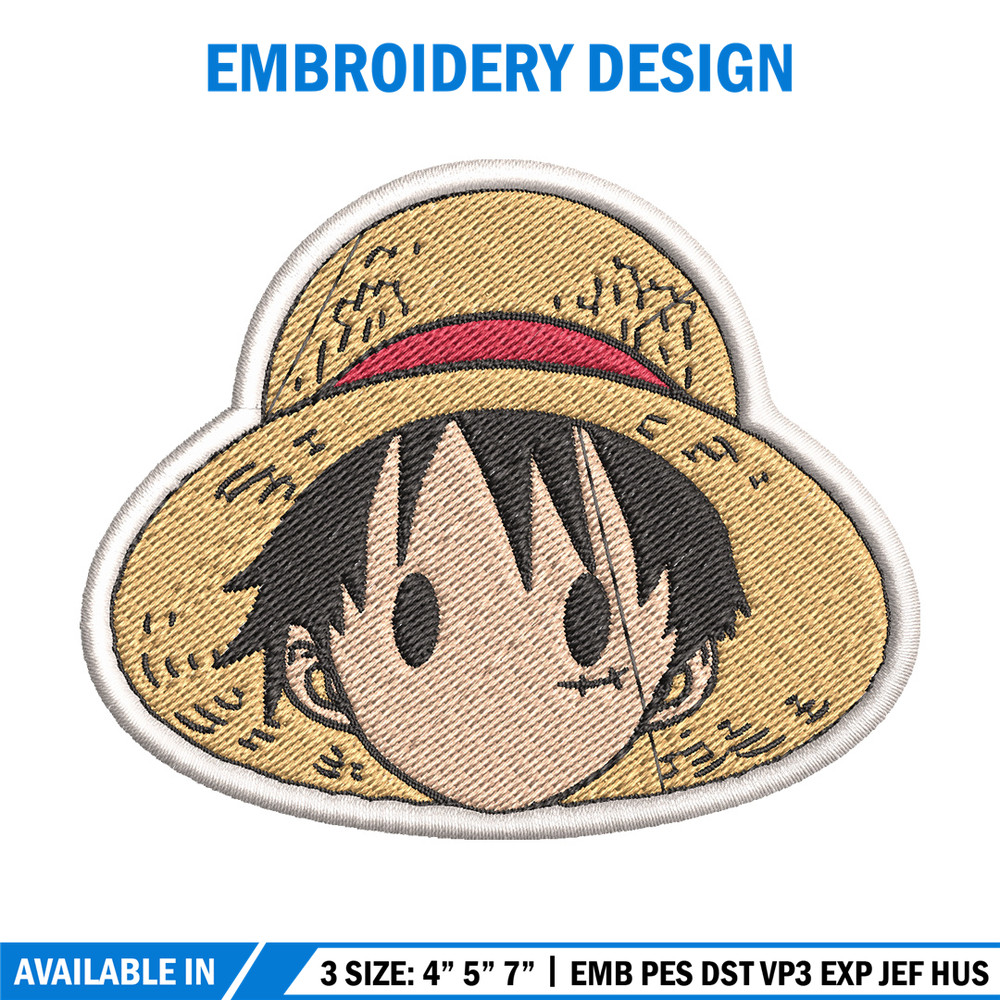 Luffy logo embroidery design, One piece embroidery, Anime design, Embroidery file, Embroidery shirt, Digital download.jpg