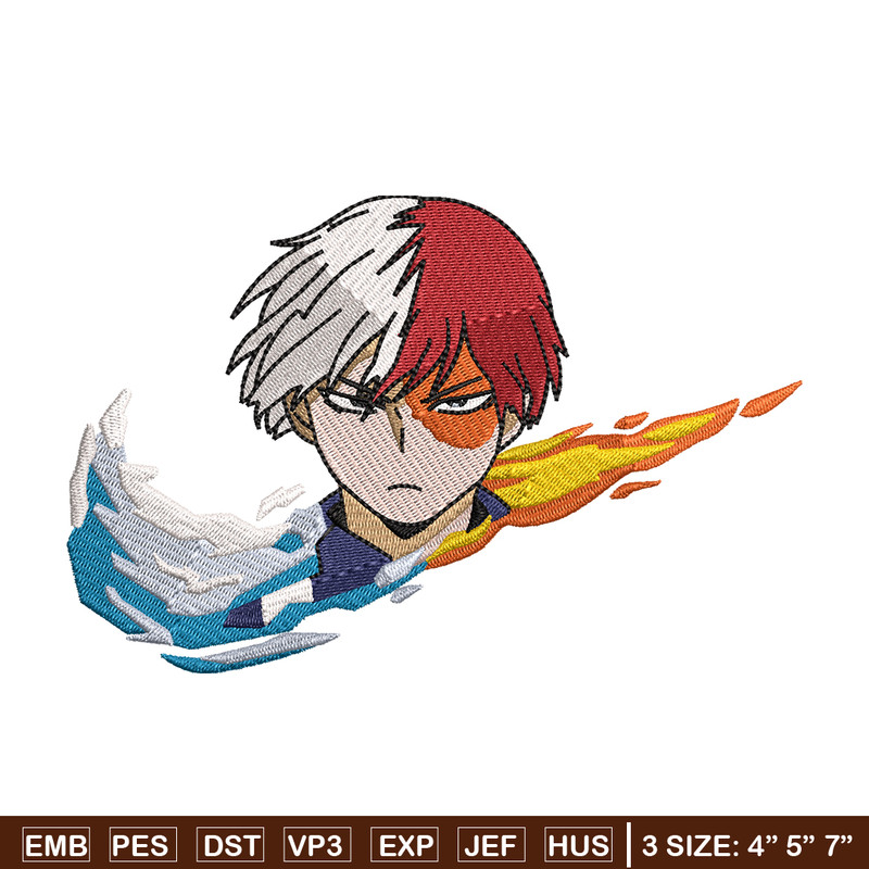Nike x Todoroki embroidery design, My hero academia embroidery, Nike design, anime design, anime shirt, Digital download.jpg