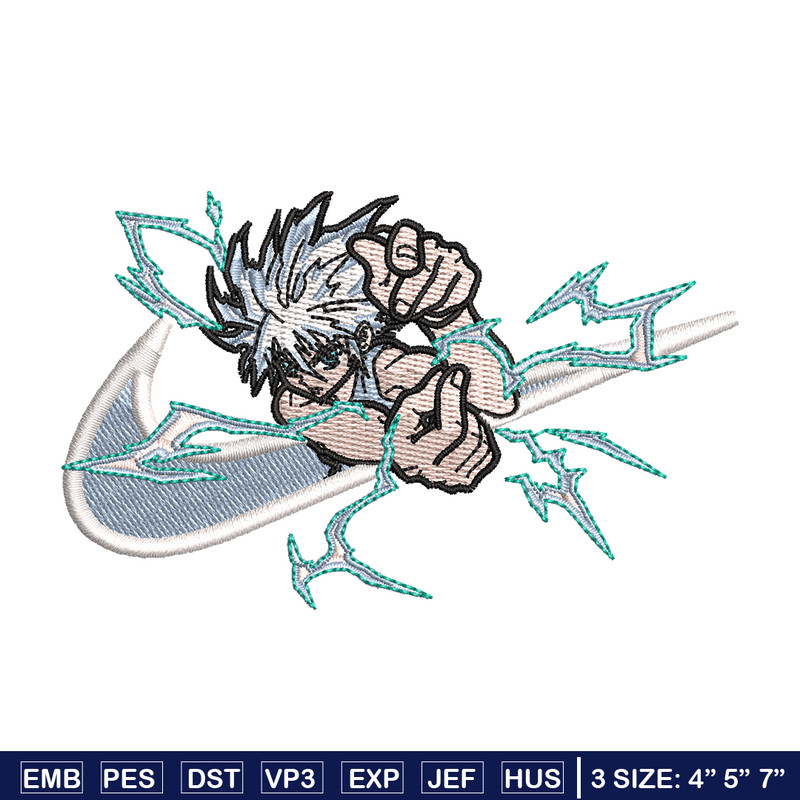 Nike Zoldyck Killua embroidery design, Hunter x hunter embroidery, nike design, embroidery file, Digital download.jpg