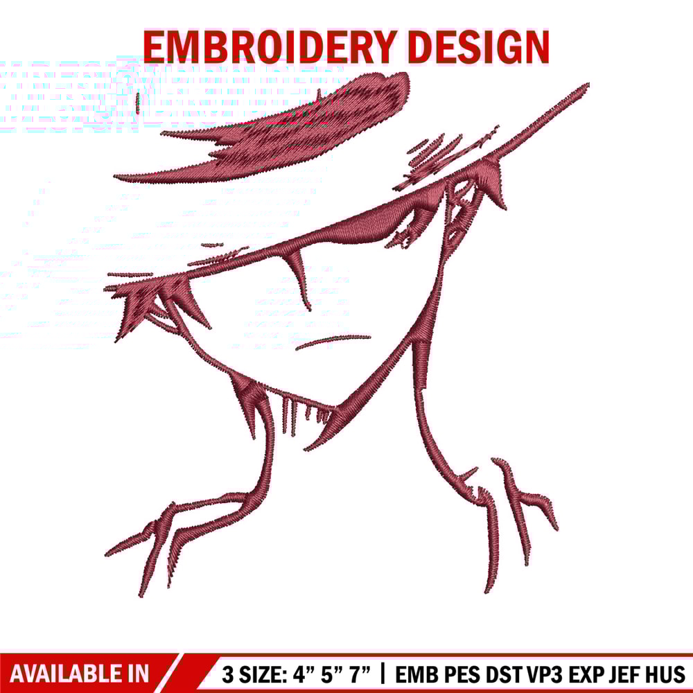 Luffy poster embroidery design, One piece embroidery, Anime design, Embroidery file, Embroidery shirt, Digital download.jpg