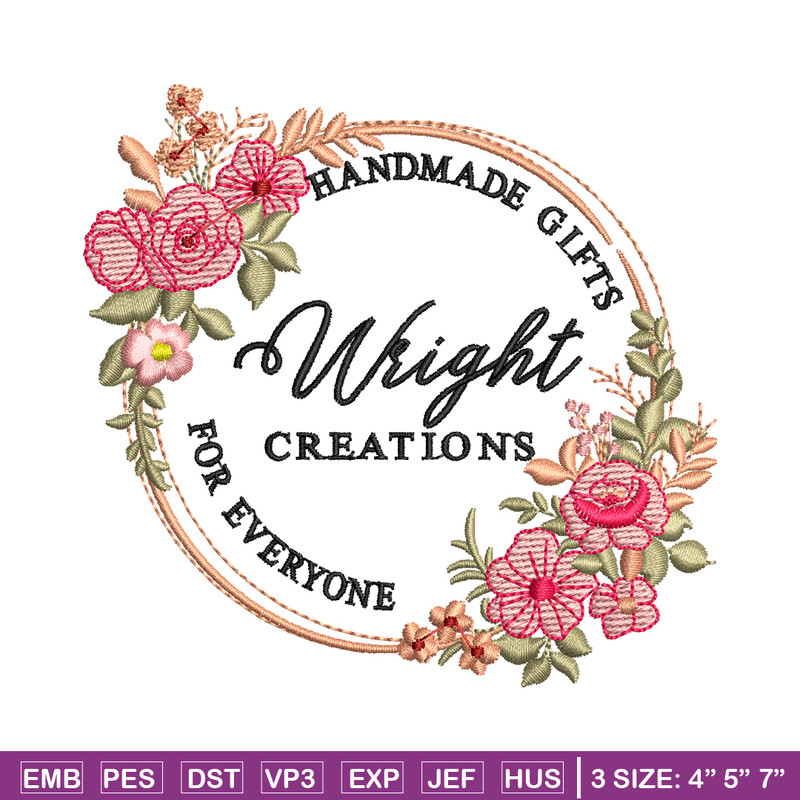 Wright creation logo embroidery design, Wright creation embroidery, logo design, Embroidery shirt, Instant download.jpg