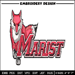 Marist Red Foxes embroidery design, Marist Red Foxes embroidery, logo Sport, Sport embroidery, NCAA embroidery.