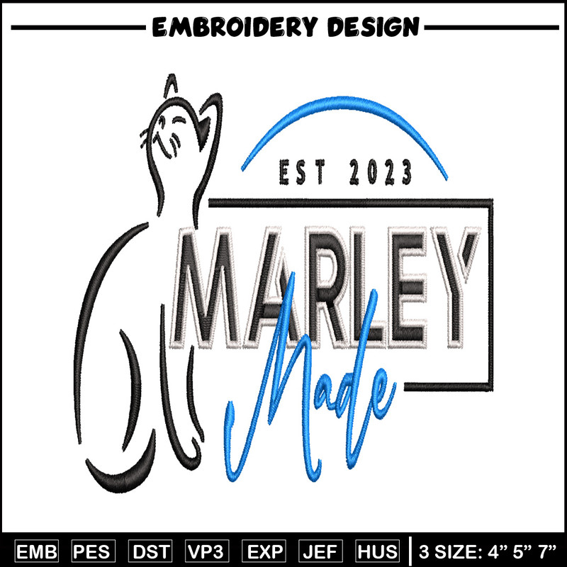 Marley Made embroidery design, Marley Made embroidery, logo design, Logo shirt, embroidery file, Digital download.jpg