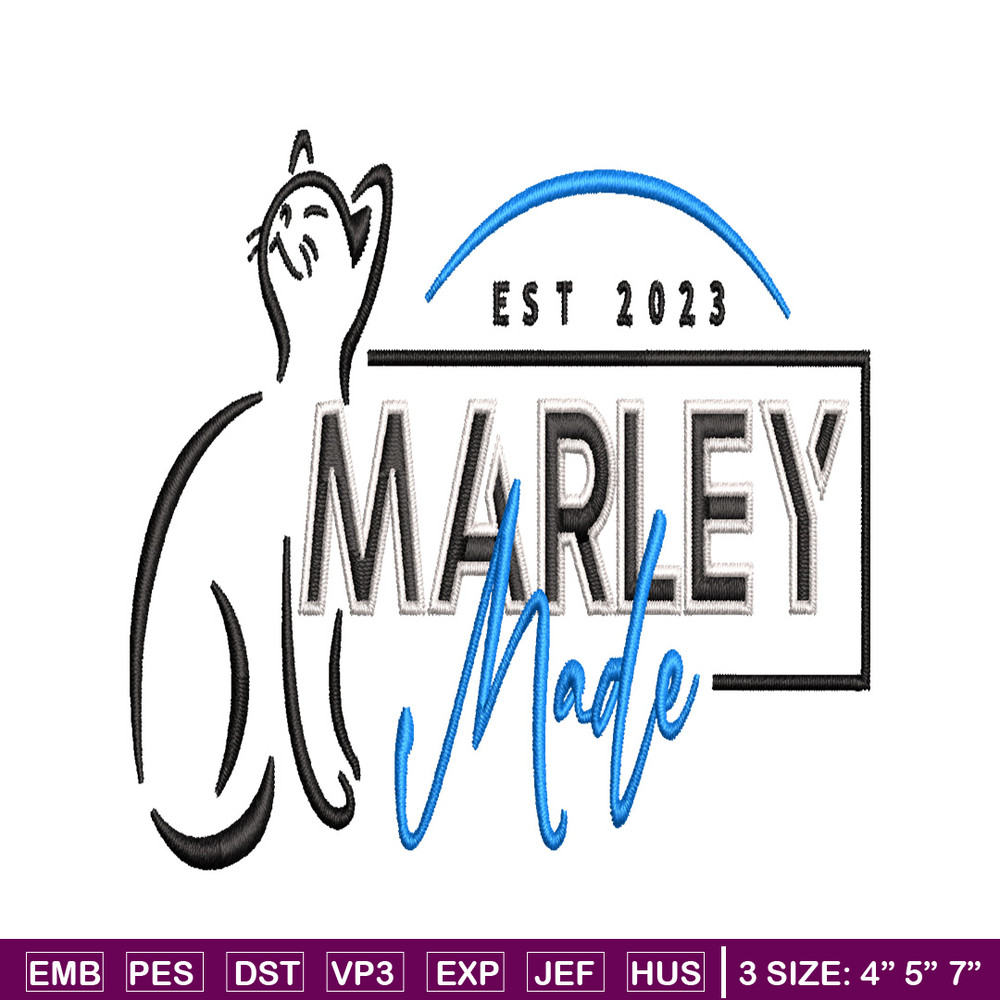 Marley Made embroidery design, Marley Made embroidery, logo design, Logo shirt, embroidery file, Digital download.jpg