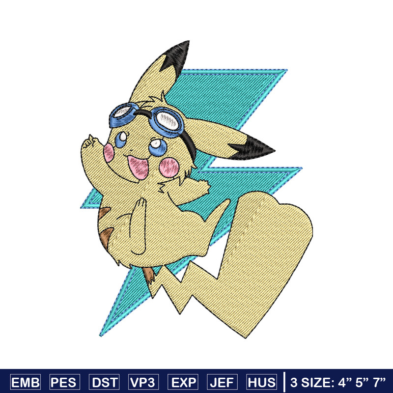 Pikachu anime embroidery design, Pokemon embroidery, embroidery file, anime design, anime shirt, Digital download.jpg