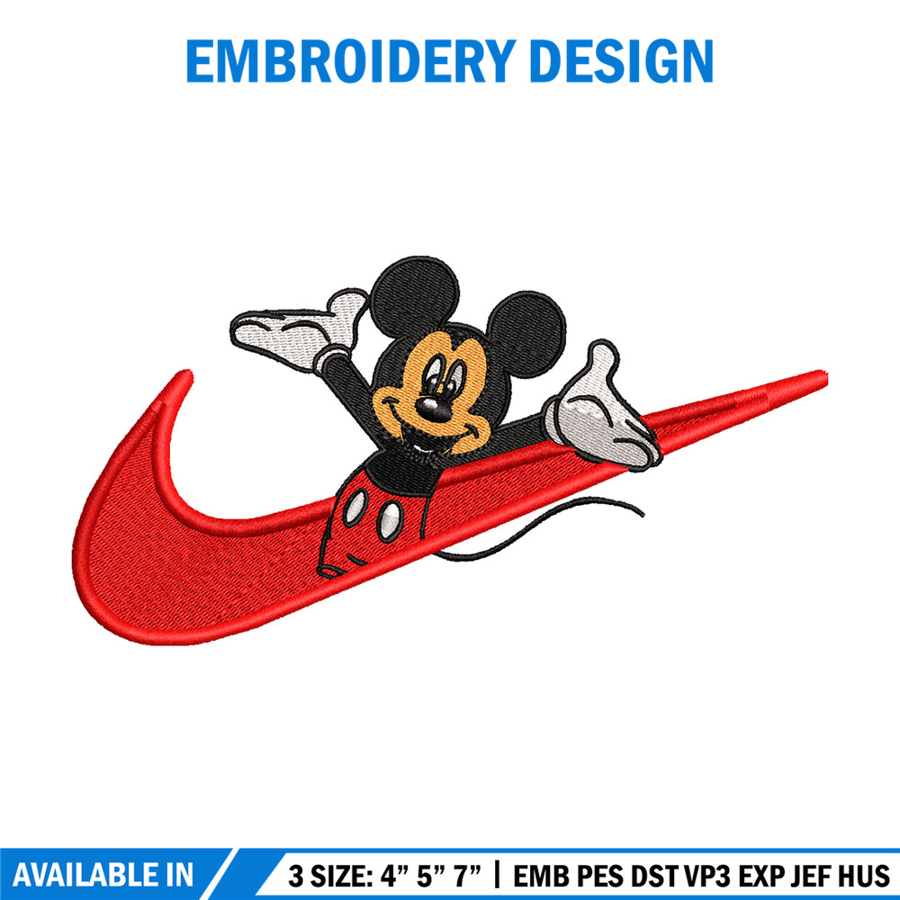 Mickey mouse Nike embroidery design, Disney embroidery, Nike design, cartoon design, cartoon shirt, Digital download.jpg