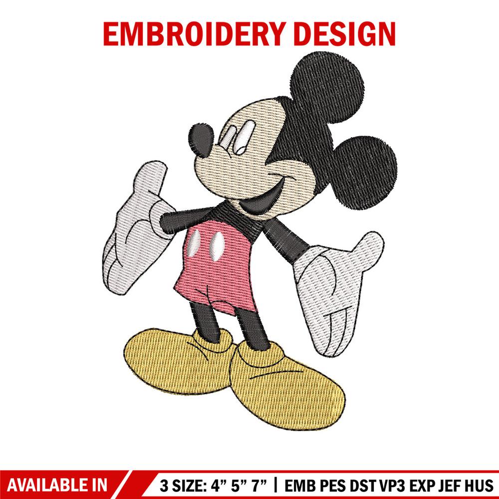 Mickey mouse embroidery design, Disney embroidery,Embroidery shirt, Embroidery file, Anime design, Digital download.jpg
