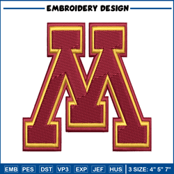 Minnesota golden gophers embroidery, Minnesota golden gophers embroidery, Football embroidery, NCAA embroidery.