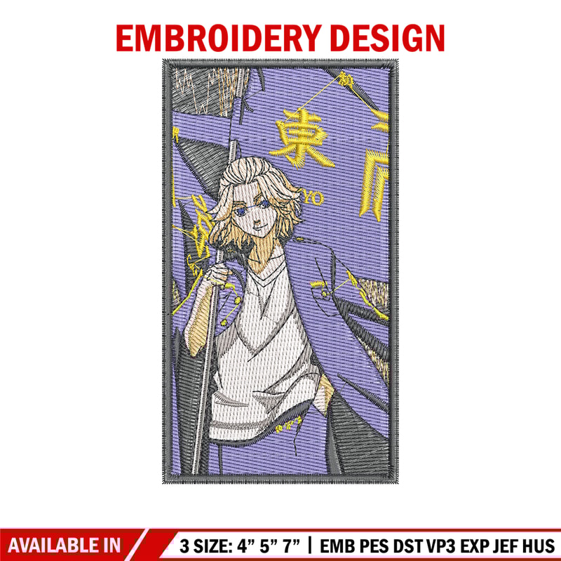 Mikey poster embroidery design, Mikey embroidery, Anime design, Embroidery file, Embroidery shirt, Digital download.jpg