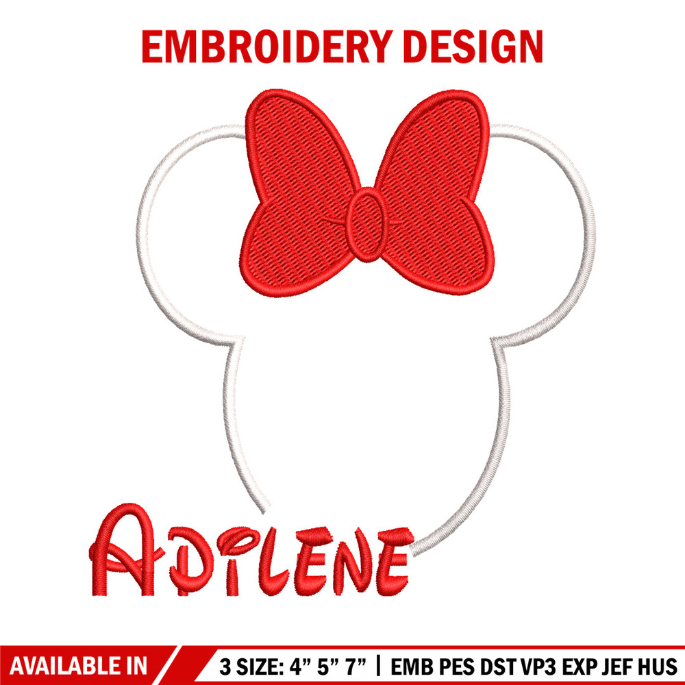 Minnie Mouse head embroidery design, Minnie Mouse head embroidery, Logo shirt, Disney embroidery, Digital download.jpg