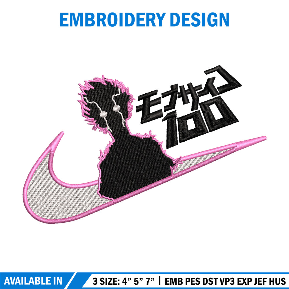 Mob Psycho Nike embroidery design, Mob Psycho 100 embroidery, Nike design, anime design, anime shirt, Digital download.jpg