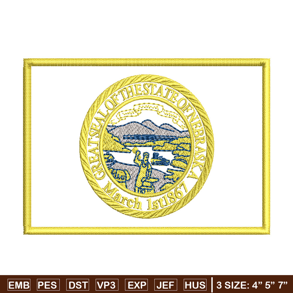 Seal Great Seal of the State of Nebraska Badge Logo embroidery design, logo embroidery, logo design, Instant download..jpg