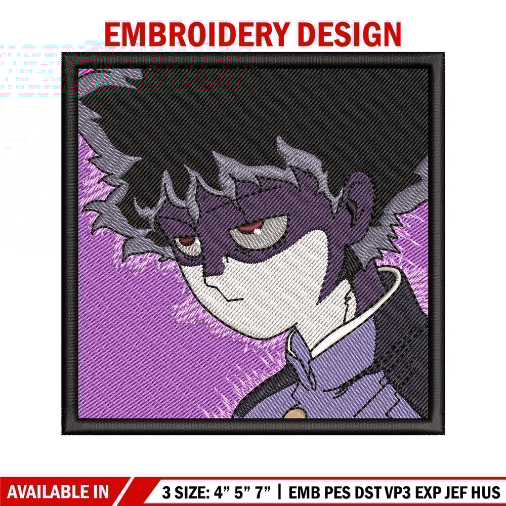 Mob 100 embroidery design, Mob psycho embroidery, Anime design, Embroidery shirt, Embroidery file, Digital download.jpg