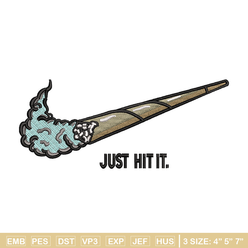 Nike just hit it embroidery design, Smoke embroidery, Nike design, Embroidery shirt, Embroidery file, Digital download.jpg