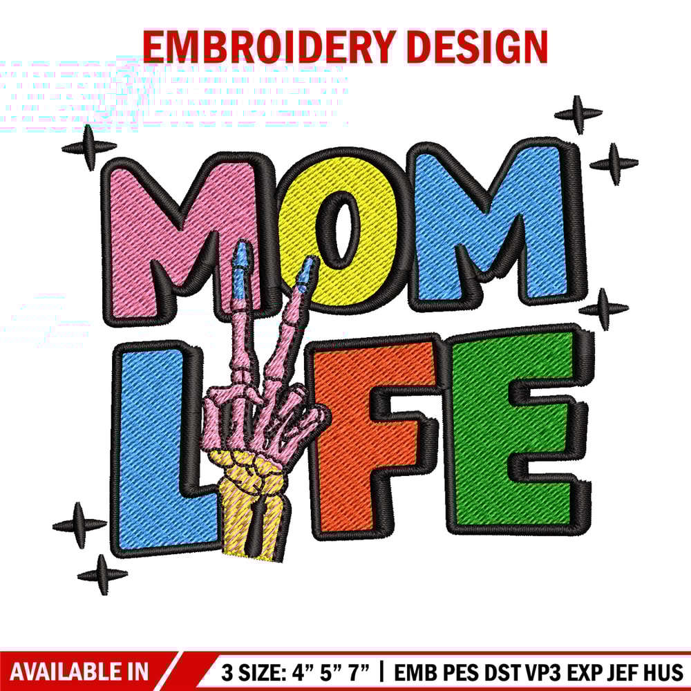 Mom life embroidery design, Logo embroidery, Embroidery file, Embroidery shirt, Emb design, Digital download.jpg