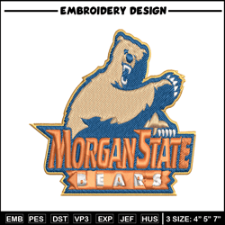 Morgan State Bears embroidery, Morgan State Bears embroidery, logo embroidery, Sport embroidery, NCAA embroidery.