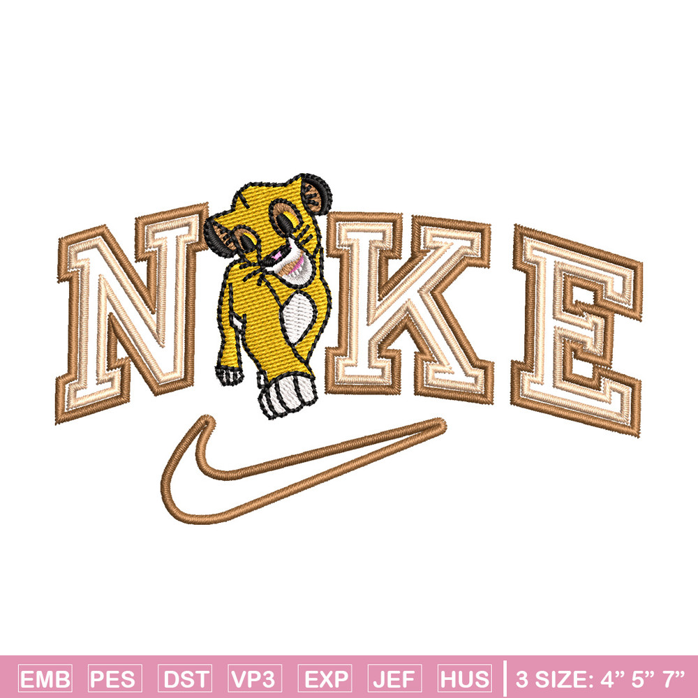 Nike lion child embroidery design, Lion king embroidery,Nike design, Embroidery shirt, Embroidery file, Digital download.jpg