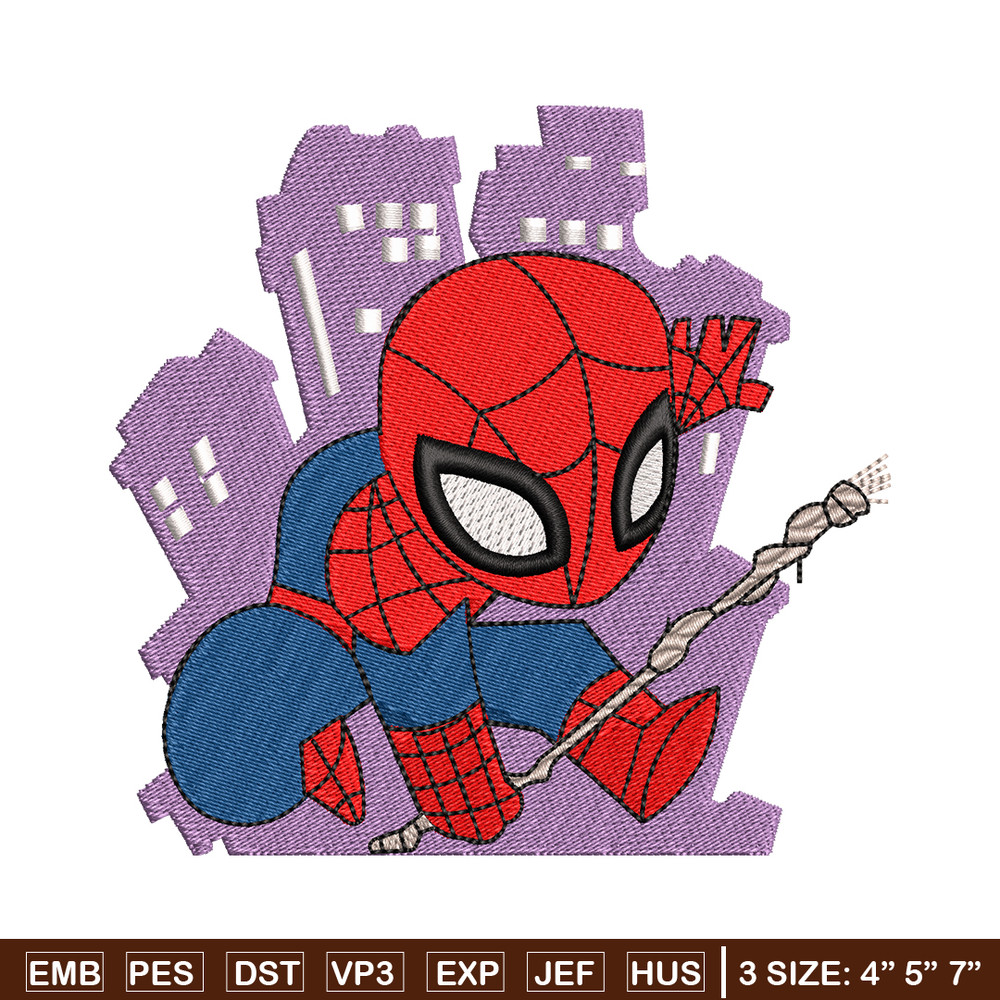 Spaiderman chibi logo embroidery design, Spaiderman chibi embroidery, Embroidery shirt, logo design, Instant download.jpg
