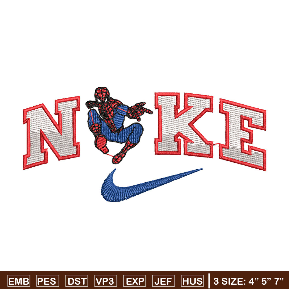 spaiderman nike embroidery design, spaiderman embroidery, logo design, logo shirt, digital download.jpg